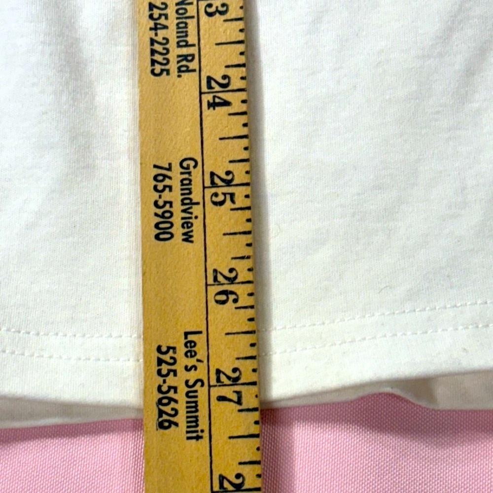 Bob Mackie top. Size 1X. White with Light Blue Design. Good condition. - Picture 8 of 9